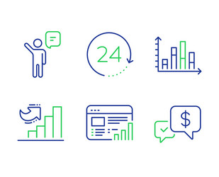 growth chart diagram graph and web report icons vector image