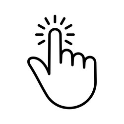 hand click icon clicking finger pointer vector image