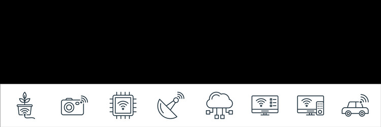 internet things line icons linear set quality vector image