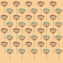retro spring flowers texture pattern background vector image