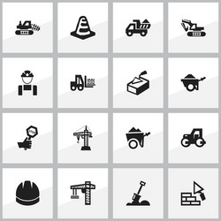 set of 16 editable structure icons includes vector image