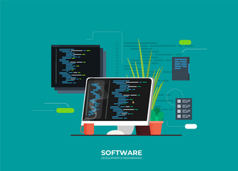 software development and programming program code vector image