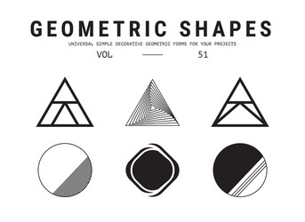 universal geometric shapes set vector