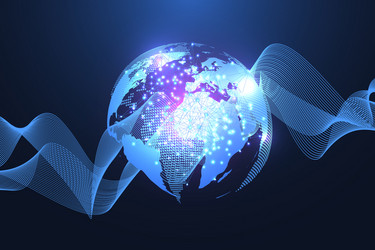 global social network networking and data vector image