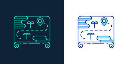 icon of a map linear style vector image