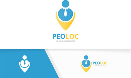 man and map pointer logo combination vector image
