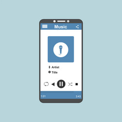 media player application app template with flat vector image
