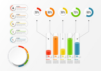 abstract elements graph infographic template vector image