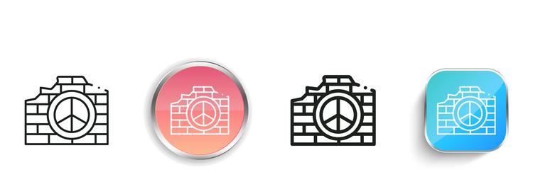 berlin wall icon thin linear regular and button vector image