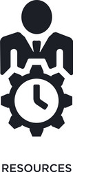 black resources isolated icon simple element from vector image