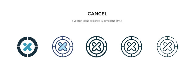 cancel icon in different style two colored vector image