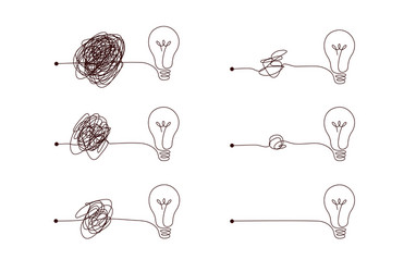 complex to simple way create idea - messy clew vector image