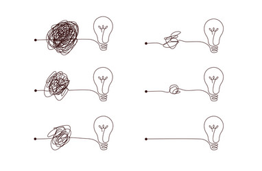 Complex to simple way create idea - messy clew vector