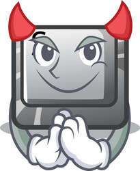 Devil button s on a computer cartoon vector