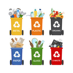 garbage containers with recyclable waste vector image