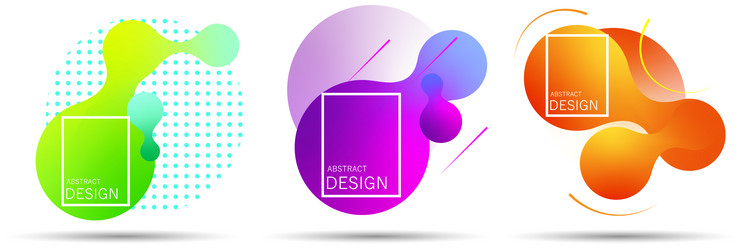 set of colorful elements gradient abstract shape vector image