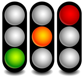 Traffic lights lamps semaphores in sequence vector