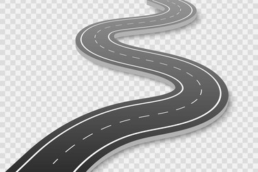 Winding road isolated transparent special effect Vector Image