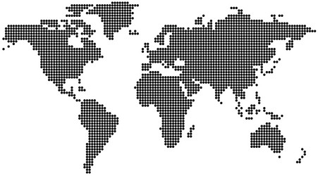 Earth globe world map of dots Royalty Free Vector Image