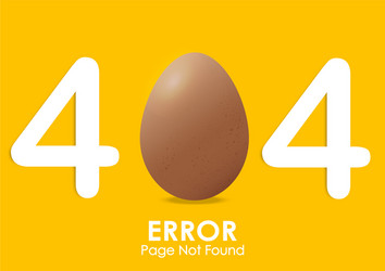 404 error page not found with egg style vector image
