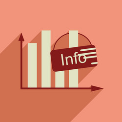 flat web icon with long shadow information graph vector image