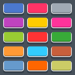 flat blank web button rounded rectangle icon vector image