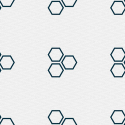 Honeycomb icon sign seamless pattern vector