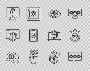 set line system bug password protection eye scan vector image