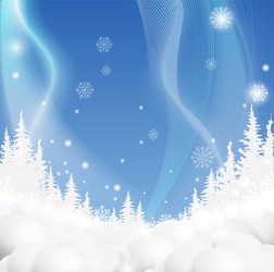 winter background with snowy fir trees vector