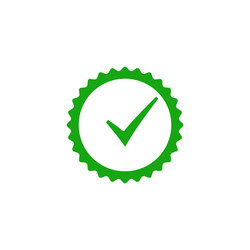 Check mark icon badge flat design style vector