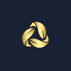 Round nature gold leaf seed logo Royalty Free Vector Image