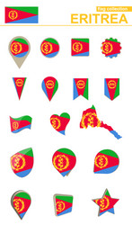 eritrea flag collection big set for design vector image