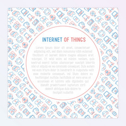 internet of things concept with thin line icons vector image