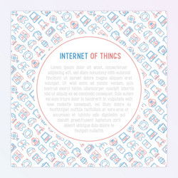 Internet of things concept with thin line icons vector