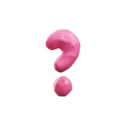 pink plasticine question mark 3d style vector