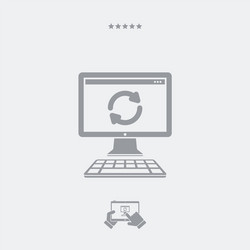refresh computer flat icon vector image