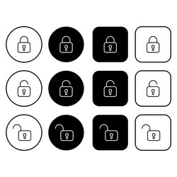 set of buttons with lock icons a collection vector image