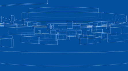 3d circular pattern style wireframe model vector image