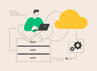 Backup server abstract concept vector