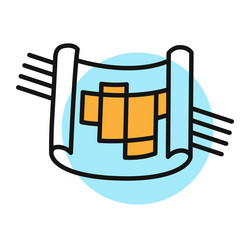building line icon color symbol in simple style vector image
