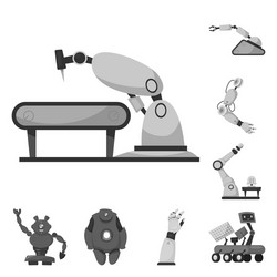 design of robot and factory symbol set vector image