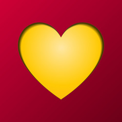 Happy valentines day greeting card yellow heart vector