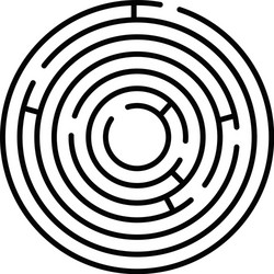 labyrinth icon maze and intricacy confuse symbol vector