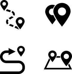 Navigation route simple related icons vector