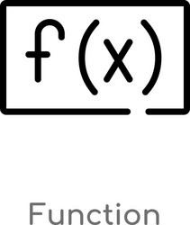 outline function icon isolated black simple line vector image