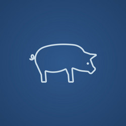 Pig line icon vector