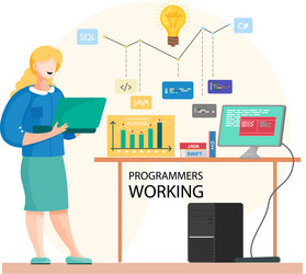 programmer engineering and coding vector image