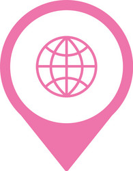 sphere planet in pin location vector image