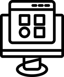 web app linear style icon design vector image