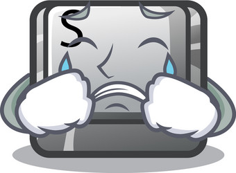 crying button s on a computer cartoon vector image